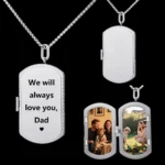 Custom Photo Dog Tag Necklace for Family