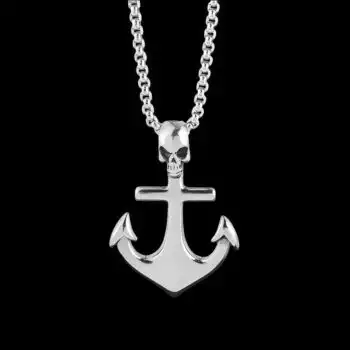 Skull boat anchor necklace