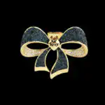 Bow diamond brooch