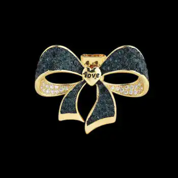 Bow diamond brooch