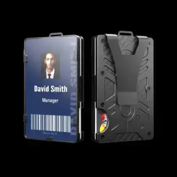 Side push-out card metal wallet