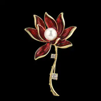 Lotus Pearl Brooch