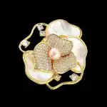 Pearl Bells of Ireland brooch