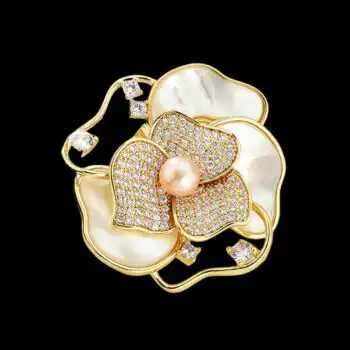 Pearl Bells of Ireland brooch