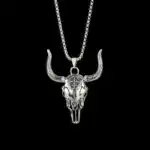 Steel Bull Skull Necklace